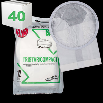 BA20320CS-40 Compact Tristar Paper Bag For All Models 12 Pack SVB Better Quality Also Fits All Models of Air Storm and Patriot Case of 40