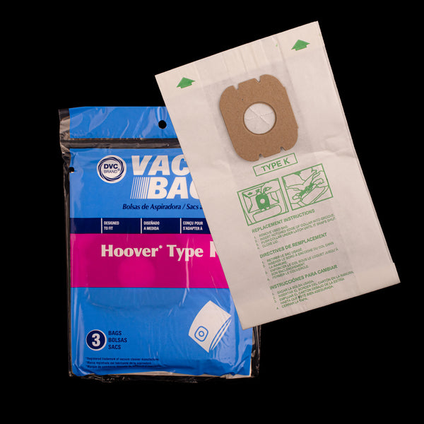 BA238 Hoover Paper Bag Type K 3 Pack Fits Spirit Canister DVC - PureFilters