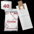 BA3930CS-40 Kenmore Paper Bag 2 Ply 5 Pack Fits Upright Model 50688 50680 50690 5050 50510 SVB Case Of 40