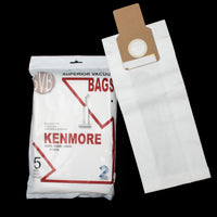 BA3930 Kenmore Paper Bag 2 Ply 5 pack with Rubber Seal Fits Upright Model 50688 50680 50690 5050 50510 50501 Style U O SVB Miele Z Panasonic U12 U2 U10 MCGG283 MCUG413 MCUG583 MCGG525 - PureFilters