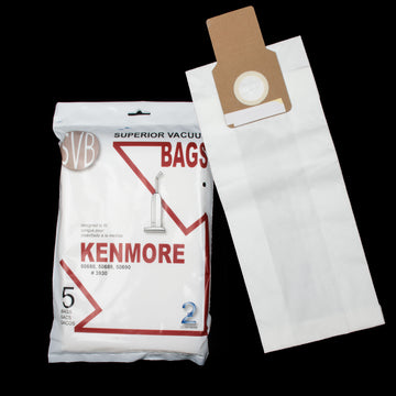 BA3930 Kenmore Paper Bag 2 Ply 5 pack with Rubber Seal Fits Upright Model 50688 50680 50690 5050 50510 50501 Style U O SVB Miele Z Panasonic U12 U2 U10 MCGG283 MCUG413 MCUG583 MCGG525