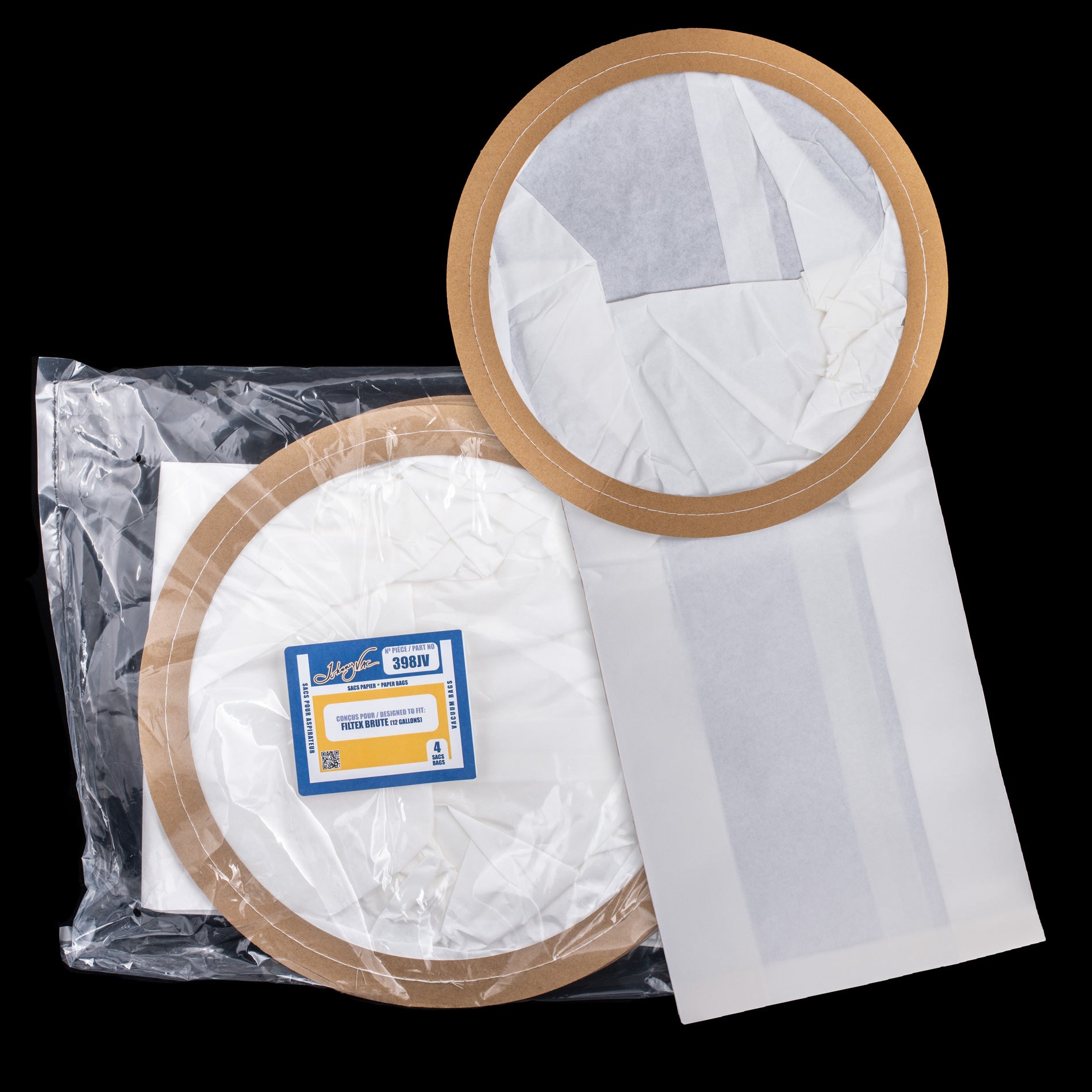 BA630 Filtex Paper Bag 12 Gallon 4 Pack ZX6000 Airvac 13 1/2