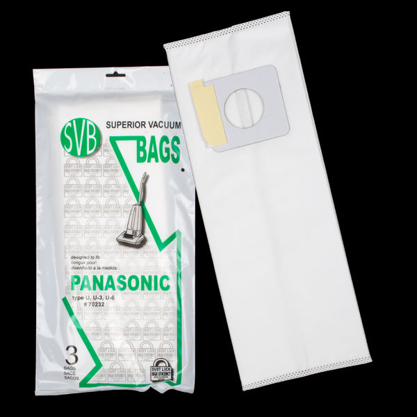 BA70232 Panasonic Upright Dustlock Bag Type U, U3, U6, 3 Pack SVB Best Quality - PureFilters