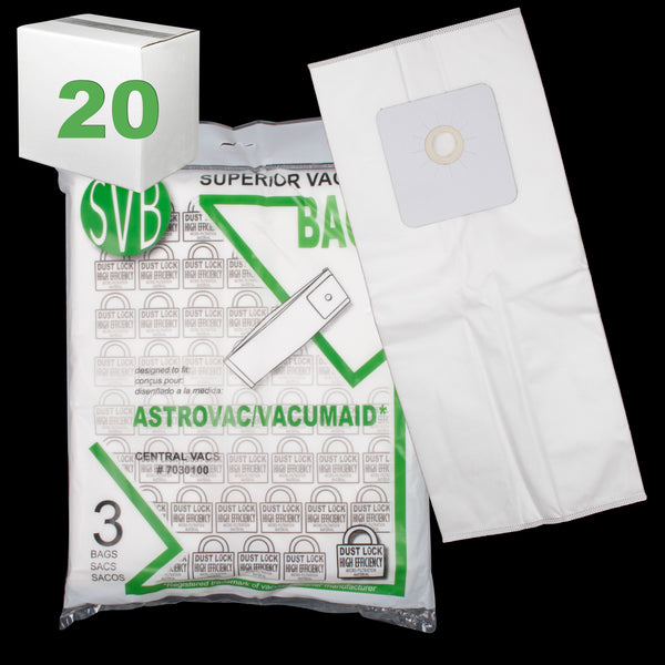 BA7030100CS-20 Vacumaid Astrovac Dustlock Bag Multi-Ply 12 Gallon **3 Pack SVB Case of 20** - PureFilters