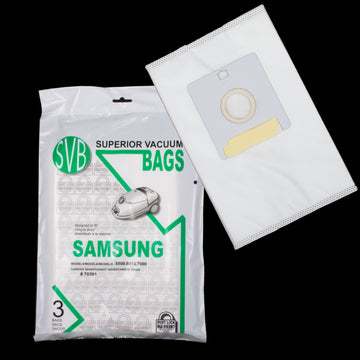 BA70301 Samsung Dustlock Bag 5500 6013 7713 4010 4127 Canister 3 Pack SVB Best Quality Multi Ply Also Fits Bissell Digipro and Bissell Power Partner Plus Using Original BAG VP-77