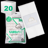 BA70601CS-20 Samsung Dustlock Bag 5100 5115 5913 6313 Canister *3 Pack Svb Best Quality Multi Ply Also Fits Bissell Butler Revolution Using Original Bag VP-95B **Case Of 20** - PureFilters