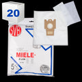 BA740CS-20 Miele Dustlock Filter Bag Style FJM 5 Pack with 2 Filters SVB S250 S4210 Case of 20