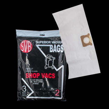 BA90532 ShopVac Replacement Paper Bag Best Quality 2 Ply 3 Pack 4 5 and 6.5 Gallon with Closer (BA30720)