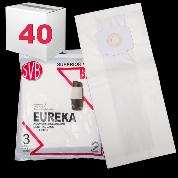 BA90610CS-40 Central Paper Bag to Fit Beam Eureka Kenmore Mastercraft 4464 Kelvinator Electrolux Central Vacuums Nilfisk **3 Pack SVB Case of 40** - PureFilters
