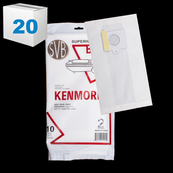 BAV137-CS20 Kenmore Paper Bag Type 5055 50403 50558 50557 2-Ply Panasonic C5 **10 Pack - Case of 20 SVB** - PureFilters