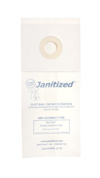 JAN-NFWHL-2(10) Janitized Paper Bag Nilfisk Whirlamatic VS20 Burnisher Micro Filter Case Of 10 10pks OEM# 391185 - PureFilters