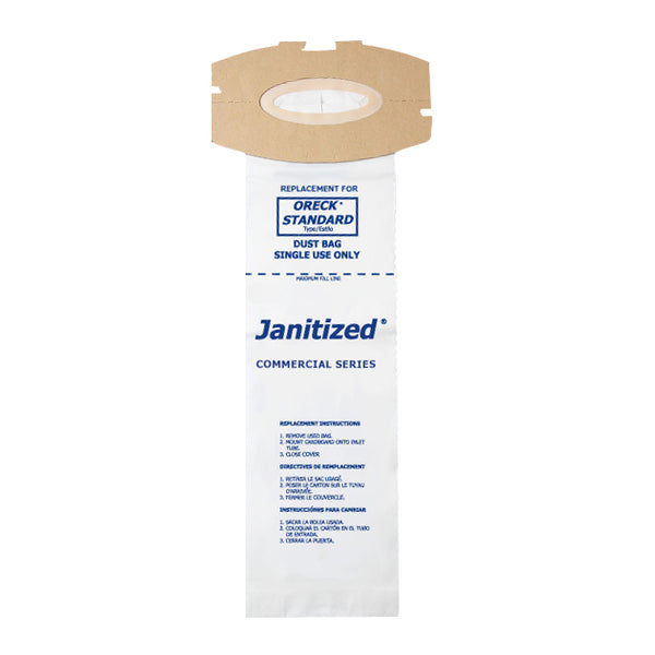 JAN-ORDUAL(3) Janitized Paper Bag Oreck Standard (Dual Stack) Model# 1600HY Upright Case Of 12 3pks DS1600 DS1700 - PureFilters