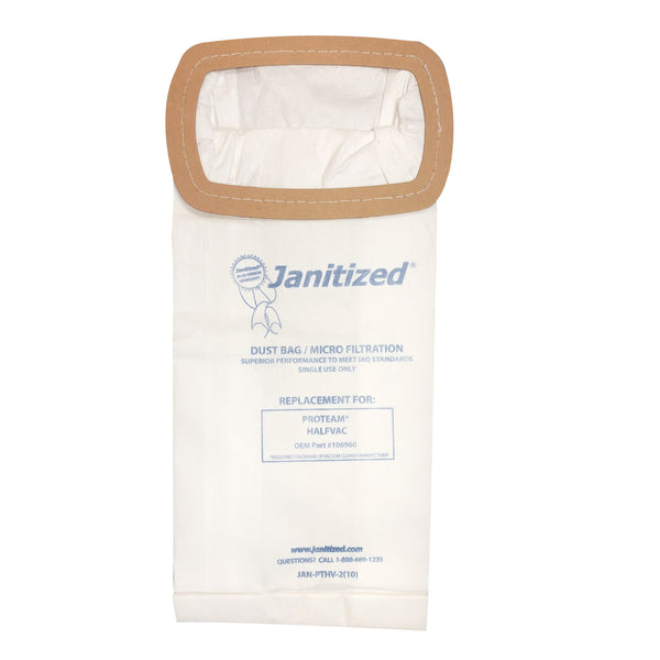 JAN-PTHV-2(10) Janitized Paper Bag Proteam Hlf VAC Micro Filter Case Of 10 10pks OEM# 106960 - PureFilters