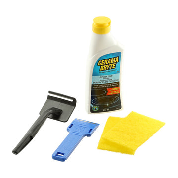 Cerama Bryte Cooktop Cleaning Kit (237ml bottle + scraper + Pow-R Grip + 2 pads)