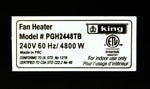King Electric Portable Garage Heater, 4800W