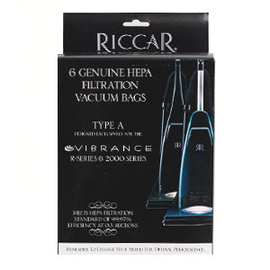 RAH-6 Riccar OEM HEPA Bag Pack of 6 Type A for Vibrance Upright Models R20E R20ENT R20SC VIBPBP VIBCBP VIBP VIBDL VIBST VIBCL VIBE VIBENT VIBCNT, R Series, 4000 Series, & 8000 Series - PureFilters