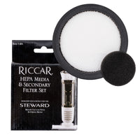 RFS Riccar OEM Filter Set with HEPA Exhaust & Foam Secondary Filters for Steward Broom Vacuum Models *Also Fits Simplicity Pixie Model - Not Washable* - PureFilters