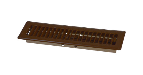 Imperial Louvered Floor Register/Vent Cover, 2-1/4" x 12", Brown