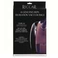 RHH-6 Riccar OEM HEPA Bag Pack of 6 Type H for Canister Vacuum Models 1500P 1500M 1500S 1700 1800 Immaculate Impeccable Pristine Charisma Starbright *Also Fits Simplicity Models S18 S20 S24 S36 S38 S36 Gusto Moxie Verve Cinch Jessie*