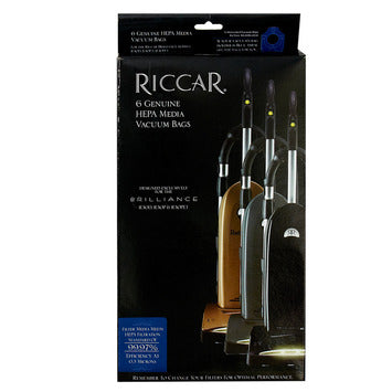RNHC-6 Riccar OEM Charcoal Infused HEPA Bag Pack of 6 with Blue Collar for Brilliance Upright Vacuum Models R30 R30P R30PET R30P.DS *Also Fits Simplicity Synchrony models S30 S30P S30PET S30P.DS Maytag M1200.CN* - PureFilters