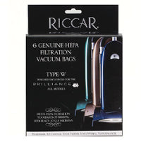 RWH-6 Riccar OEM HEPA Bag Pack of 6 Type W for Brilliance & Retriever Upright Models BRLP, BRLD, & BRLS *Also Fits Simplicity Synchrony & Fetch models SCRP SCRD SCRS* - PureFilters