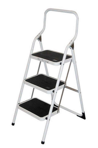 Brico 3-Step Steel Ladder, White | PureFilters