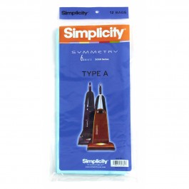 S6-12 Simplicity OEM Paper Bag 12 Pack Type A for Symmetry Upright Models also Fits Riccar Vibrance Upright Models Type R 300C 2000 4000 Series R500 R600 R700 R800 R800C - PureFilters
