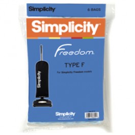 SF-6 Simplicity OEM Paper Bag Pack of 6 Type F for Freedom Upright Vacuum Models F3300, F3400, & S10E *Also Fits Riccar Supralite models RSL1 RSL1AC RSL2 RSL3 R10E & CleanMax Model 200*
