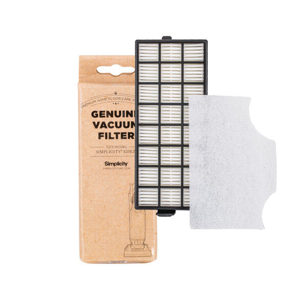 SF20EZM Simplicity OEM Filter Set with HEPA Exhaust & Foam Secondary Filters for Upright Vacuum Model S20EZM *also fits Fuller Easy Maid FB-EZM & CleanMax Nitro CMNR-QD* - PureFilters