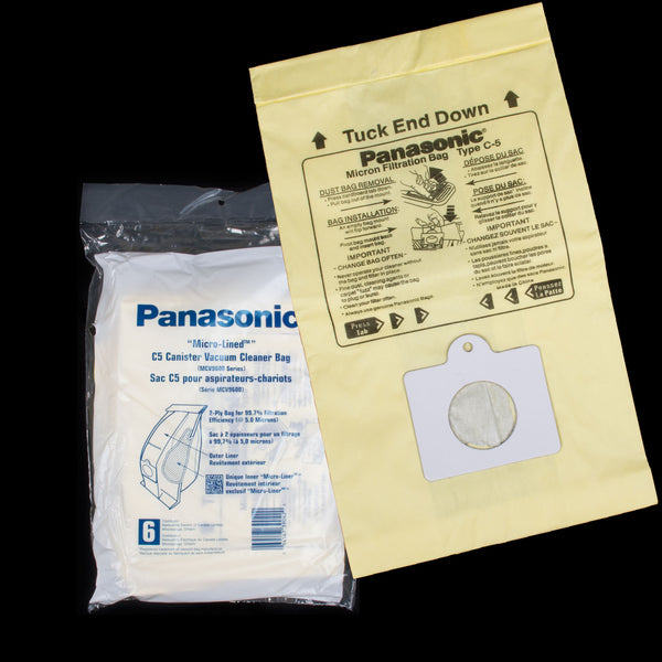 XPN1025 Panasonic OEM C5 Paper Bag 6 Pack Fits MCCG902 MCCG901 C19 Canister - PureFilters