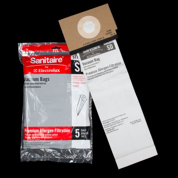 XSA63262 Sanitaire OEM Paper Bag Pack of 5 Style SD for Commercial Upright Vacuums Including Model Series SC9120 SC9150 SC9180 *Also Fits Electrolux series EP9110* - PureFilters