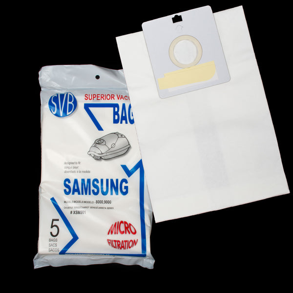 XSM901 Samsung Paper Bag 8000 7910 9000 Canister 5 Pack Bissell Model Using Bag BAG VP90 6900C 8913 Digimax Fits Singer Canister BPC-6, Turn Bag Sideways - PureFilters